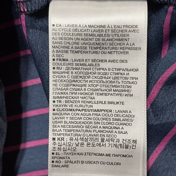 Banana Republic Womens Petite L Striped Sleeveless Split V Neck Top - Picture 7 of 11